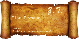 Zier Tivadar névjegykártya